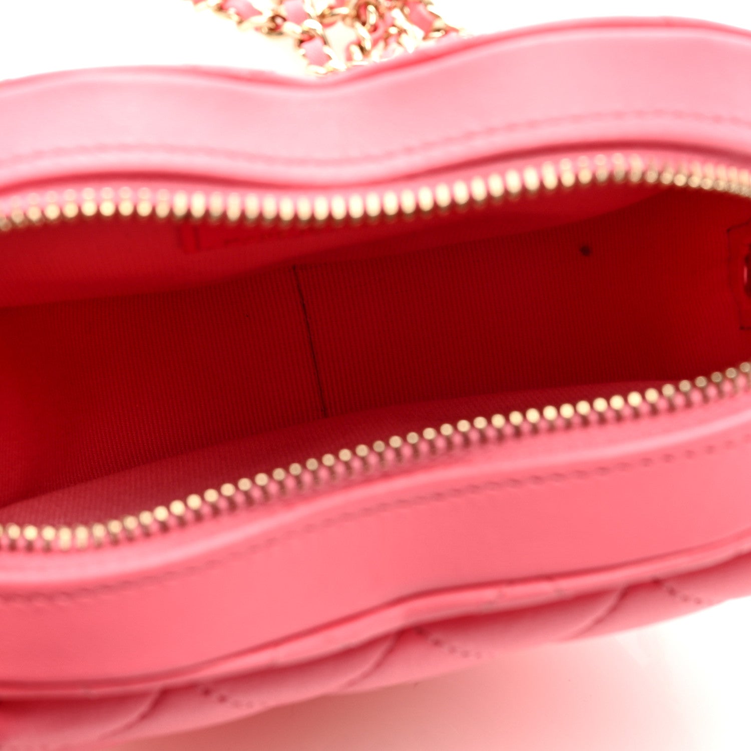 Chanel Lambskin Quilted CC In Love Heart Clutch With Chain Pink 5 of 8