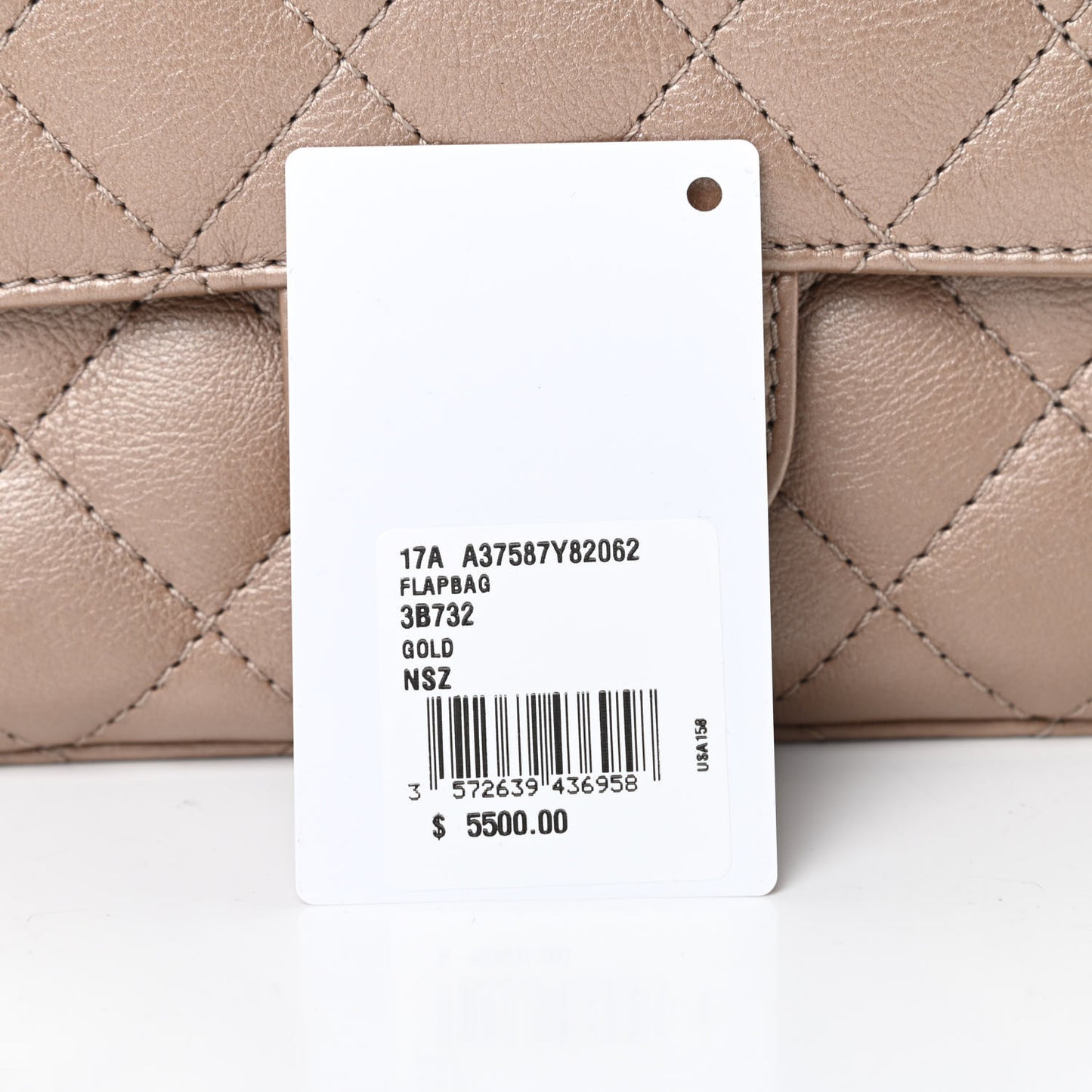 Metallic Calfskin Quilted 2.55 Reissue 226 Flap Dark Gold