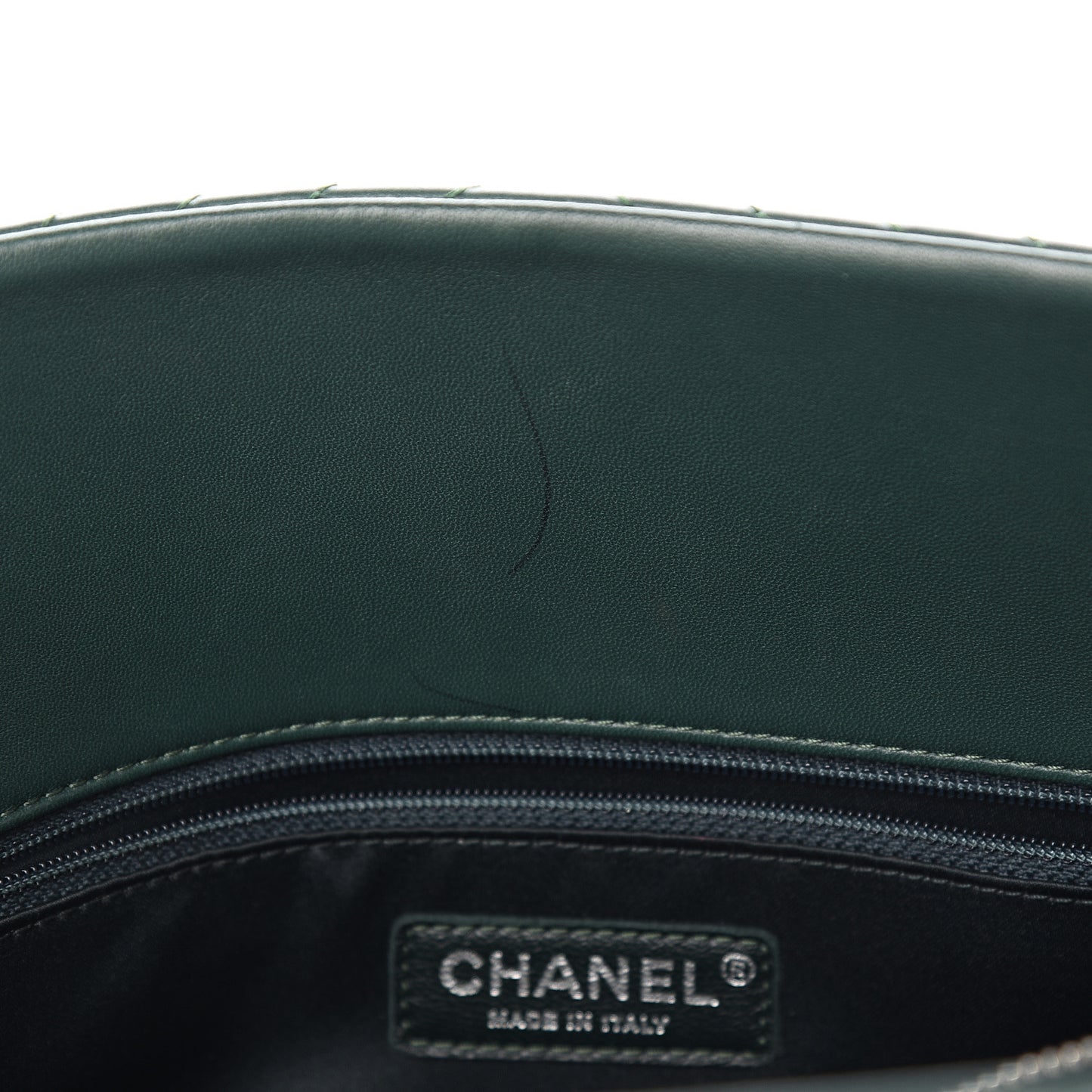 Lambskin Quilted CC Crossing Shopping Tote Green