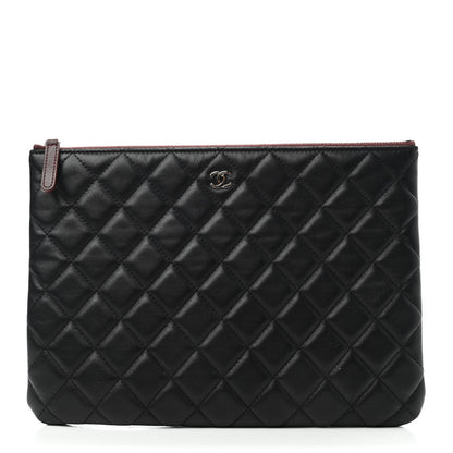 Chanel Lambskin Quilted Medium Cosmetic Case Black 1 of 4