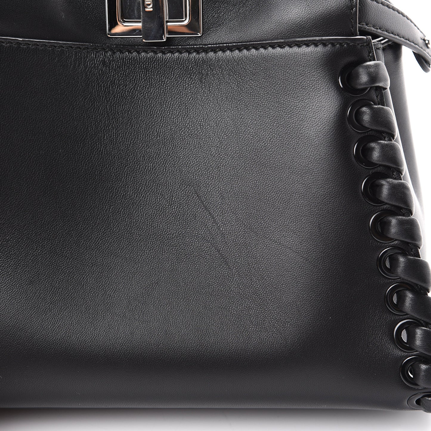 Nappa Lace Up Mini Peekaboo Iconic Satchel Black