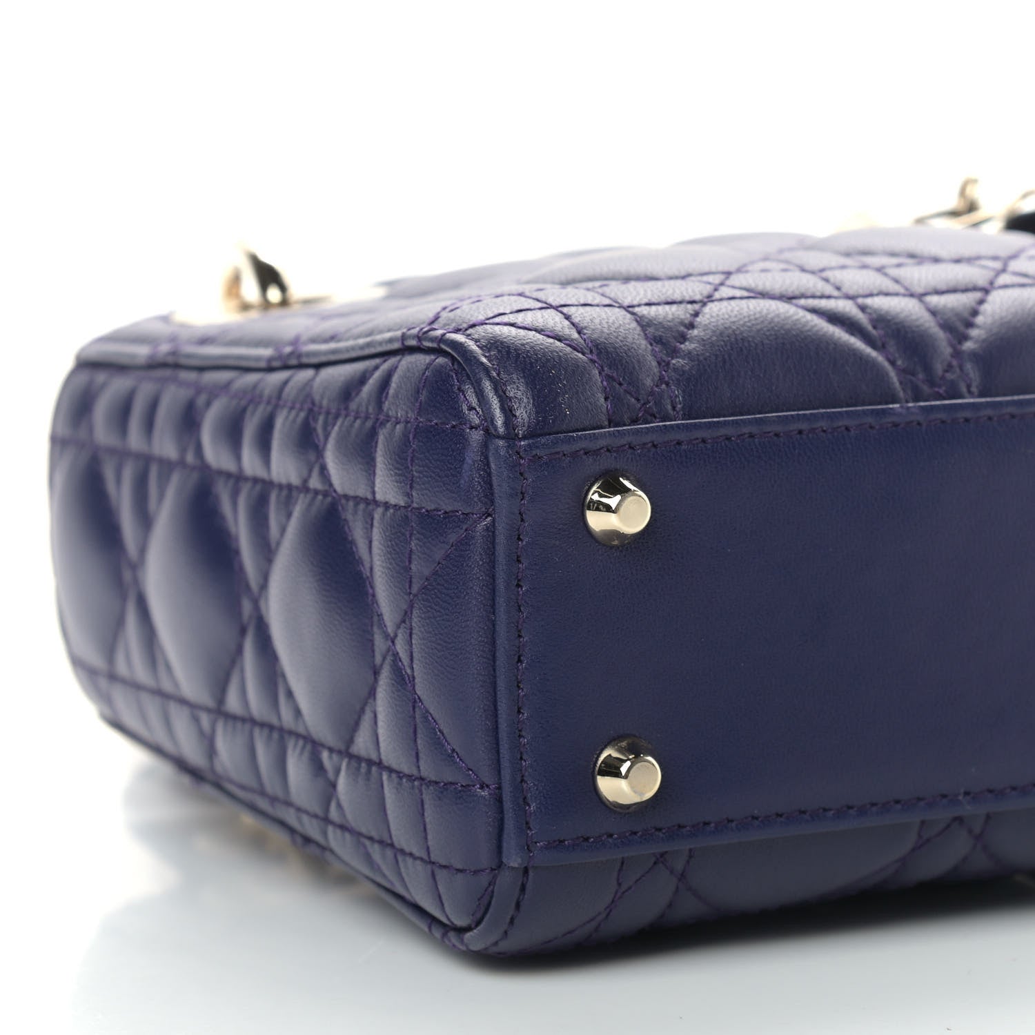 Christian Dior Lambskin Cannage Mini Lady Dior Navy Blue 7 of 8