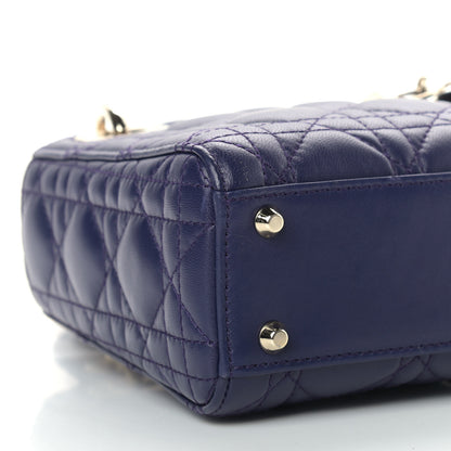Christian Dior Lambskin Cannage Mini Lady Dior Navy Blue 7 of 8