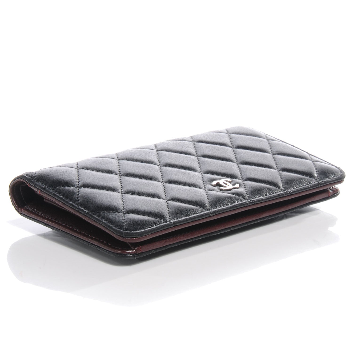 Chanel Lambskin Quilted Yen Wallet Black 4 of 9