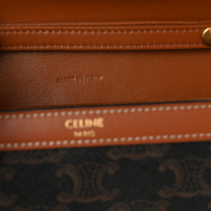Celine Triomphe Canvas Calfskin Margo Wallet on Chain Tan 5 of 10