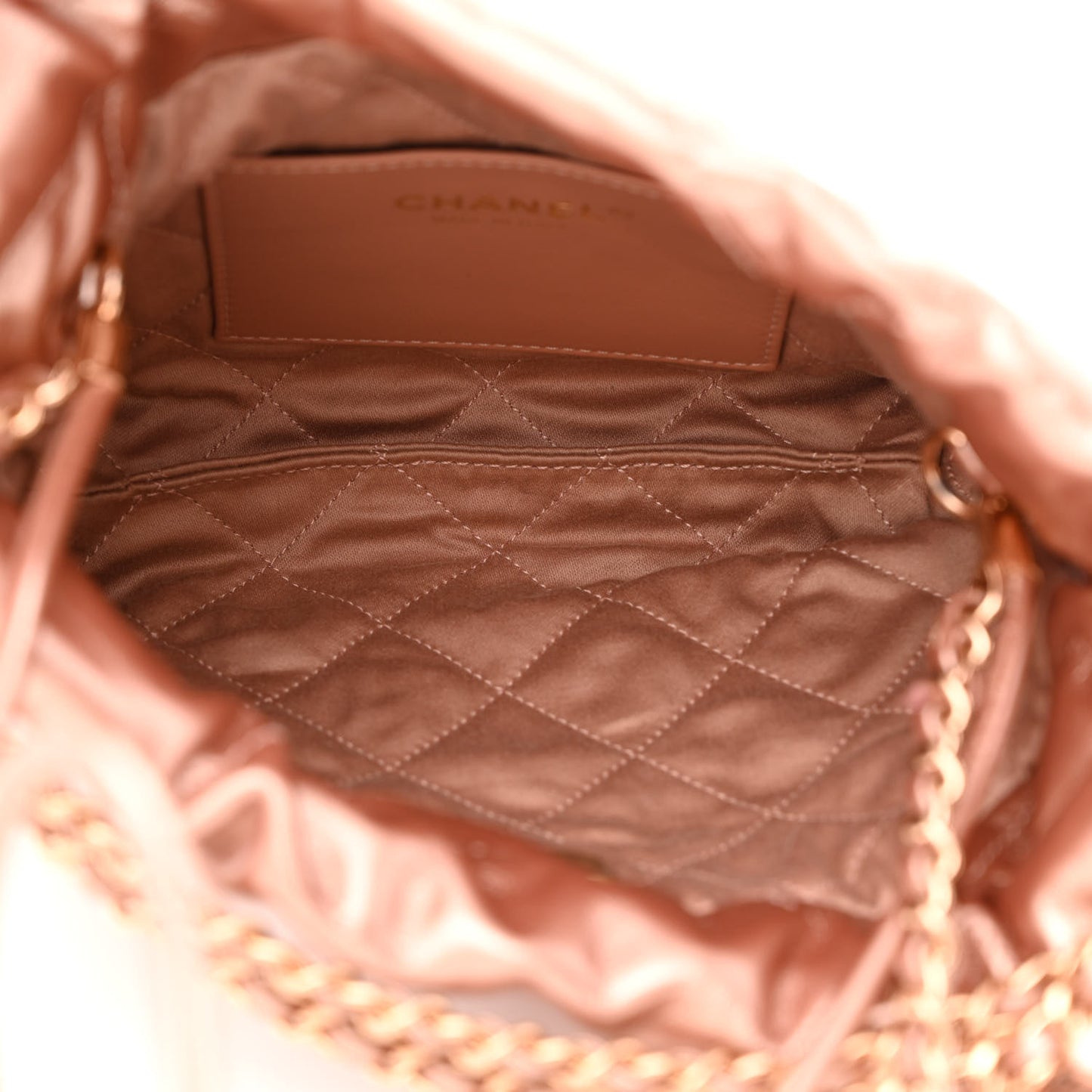Metallic Calfskin Quilted Mini Chanel 22 Copper