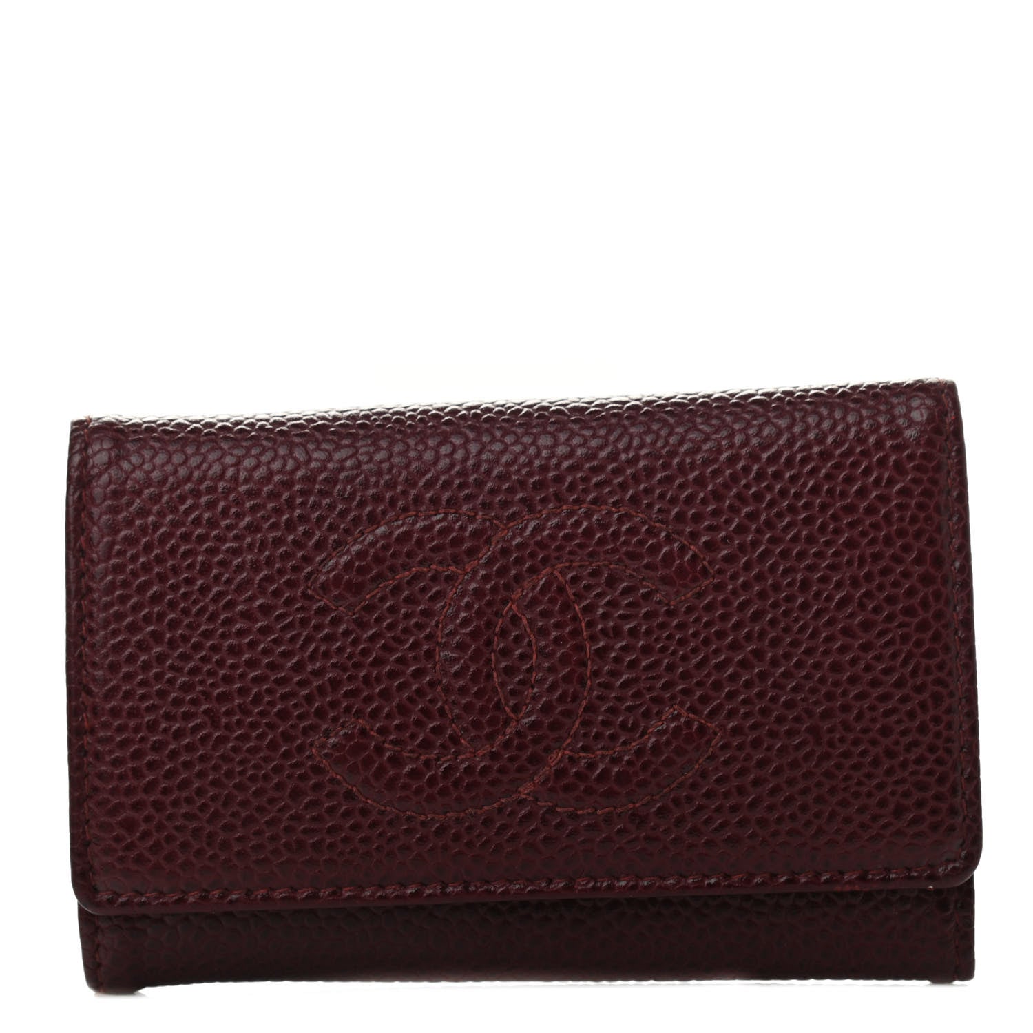 Chanel Caviar Timeless CC 6 Key Holder Case Dark Red 1 of 7