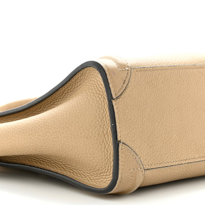 Celine Drummed Calfskin Nano Luggage Dune 10 of 15