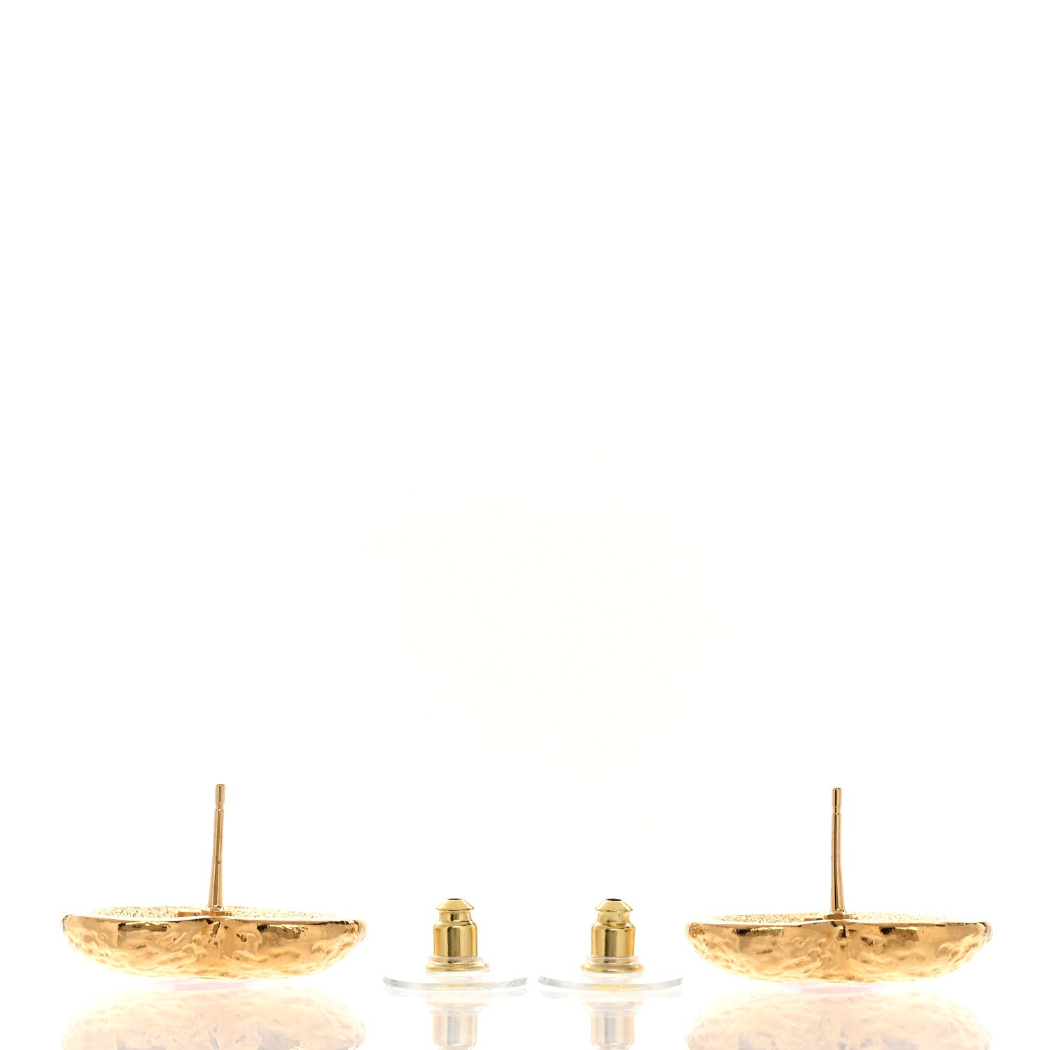 Chanel Metal Enamel CC Heart Earrings Gold Pink 3 of 5