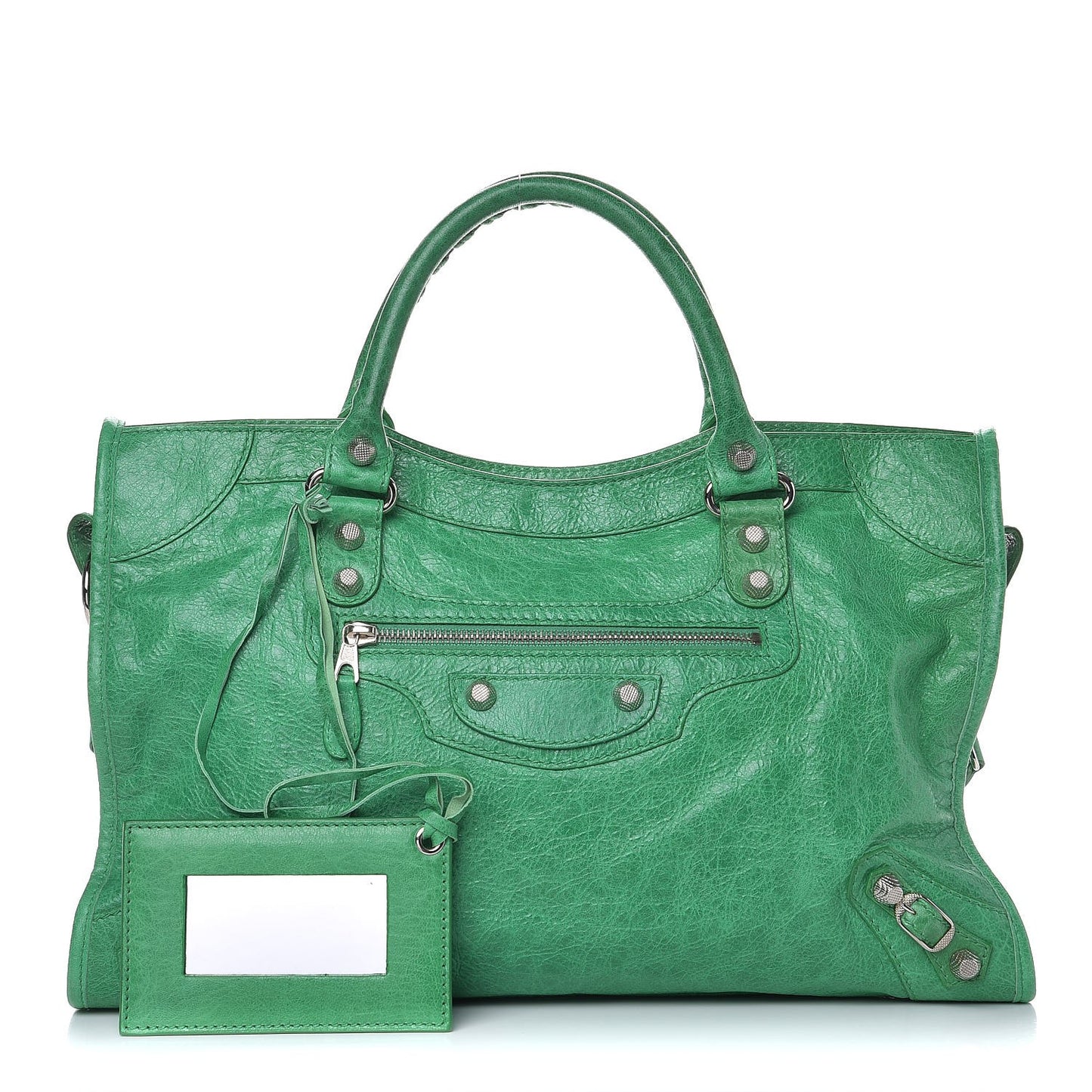 Agneau Giant 12 Silver Hardware City Vert Poker