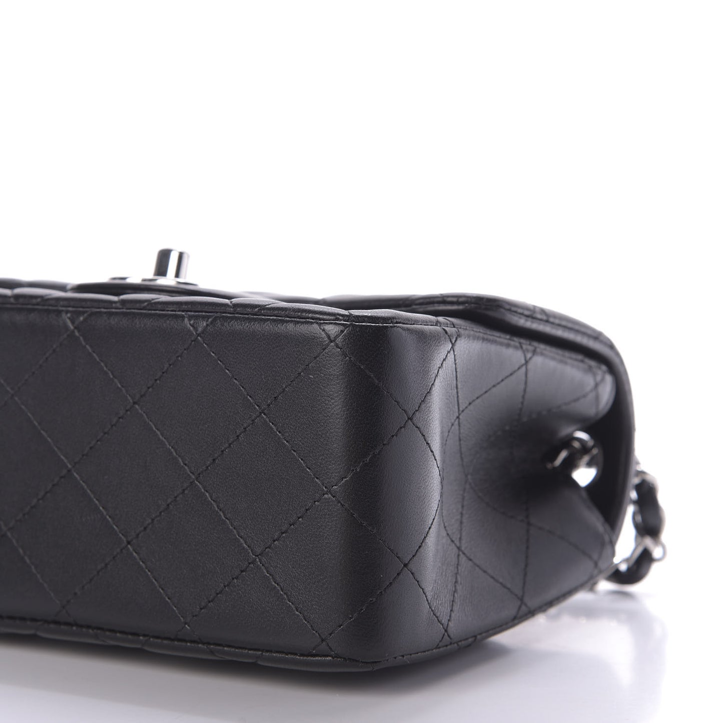 Lambskin Quilted Mini Square Flap Black