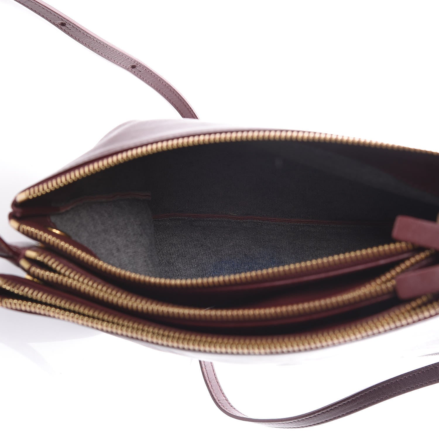 Celine Lambskin Large Trio Crossbody Bag Burgundy 7 of 12