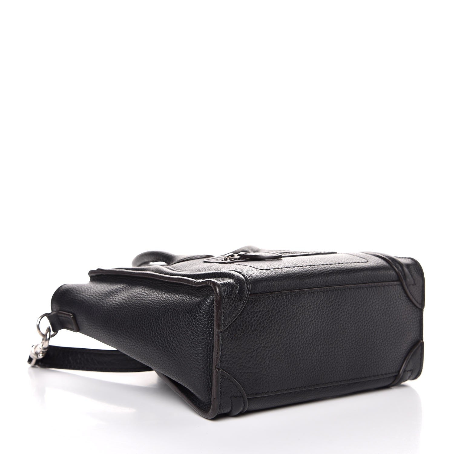 Celine Drummed Calfskin Nano Luggage Black 4 of 7