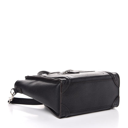 Celine Drummed Calfskin Nano Luggage Black 4 of 7