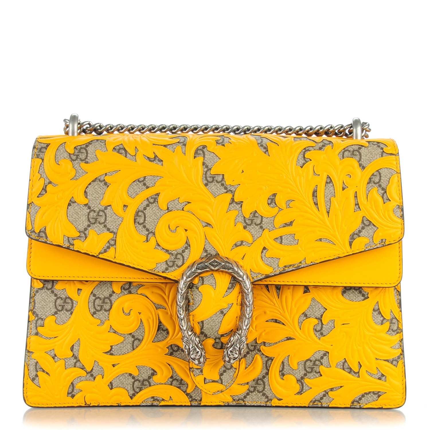 Gucci GG Supreme Monogram Arabesque Medium Dionysus Shoulder Bag Beige Yellow 1 of 7