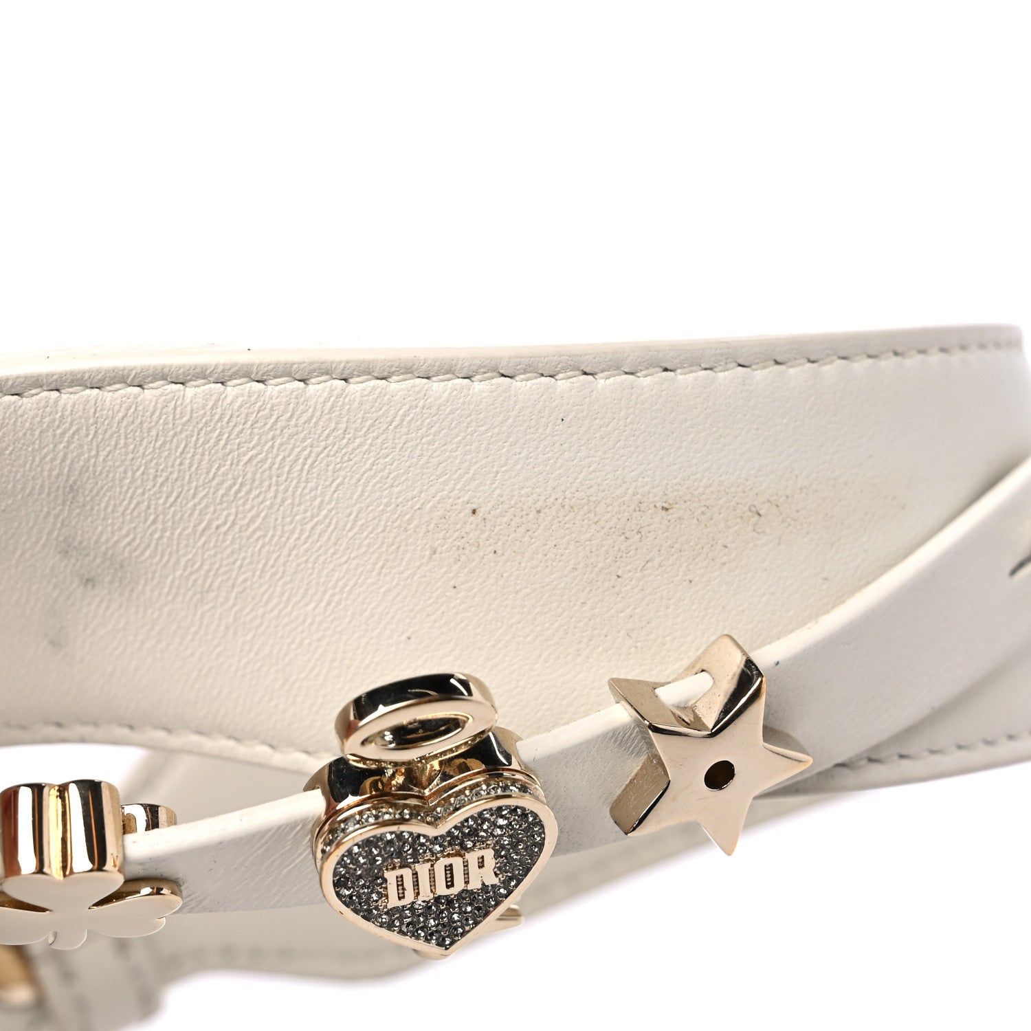 Christian Dior Lambskin Cannage Dioramour Heart Small Lady Dior White Red 15 of 16