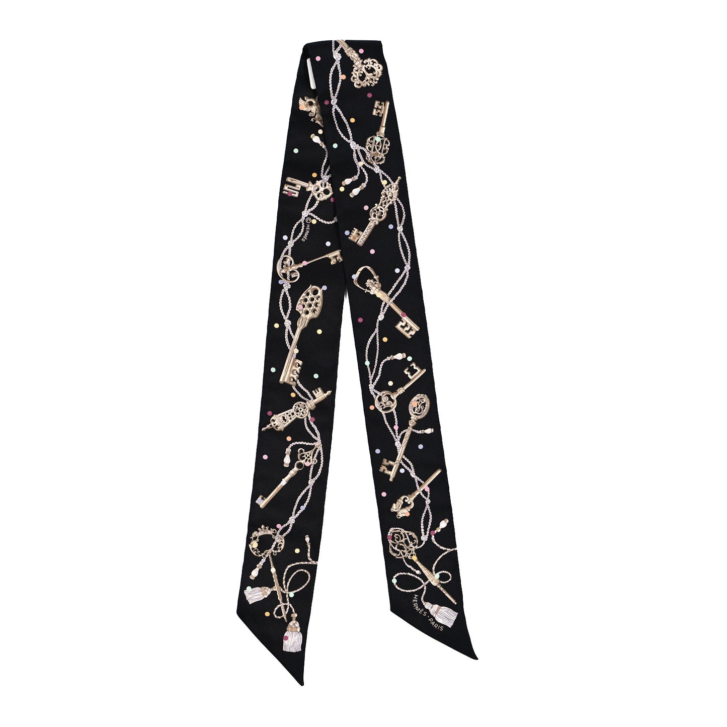 Silk Les Cles A Pois Twilly Black Beige Rose Multicolor