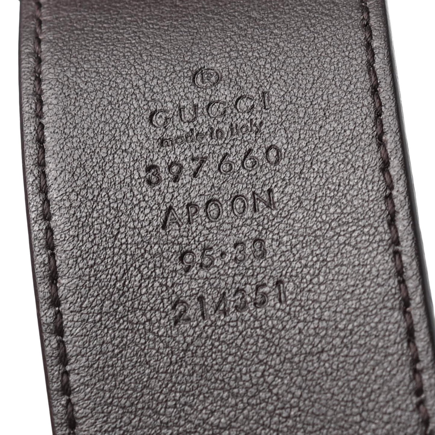 Moon Calfskin Nickel Double G 40mm Belt 95 38 Dark Cocoa