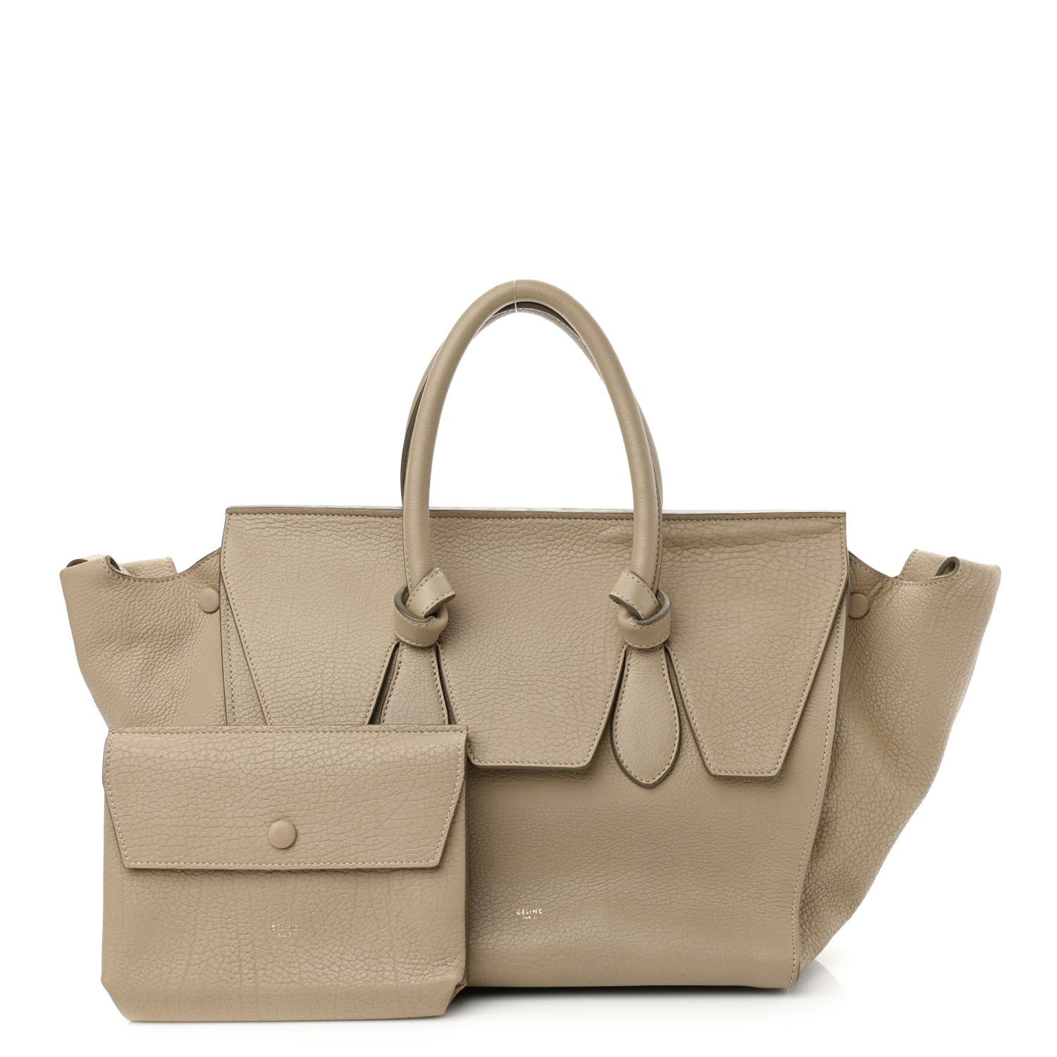 Celine Crisped Calfskin Small Tie Knot Tote Light Taupe 1 of 17
