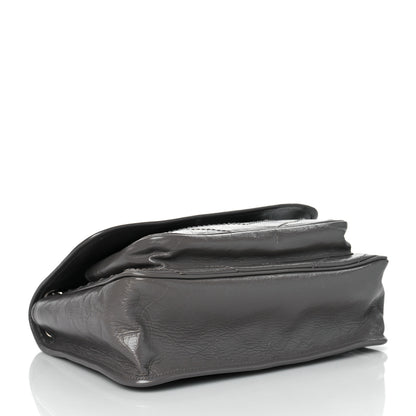 Saint Laurent Crinkled Calfskin Matelasse Monogram Medium Niki Chain Satchel Fog 4 of 9