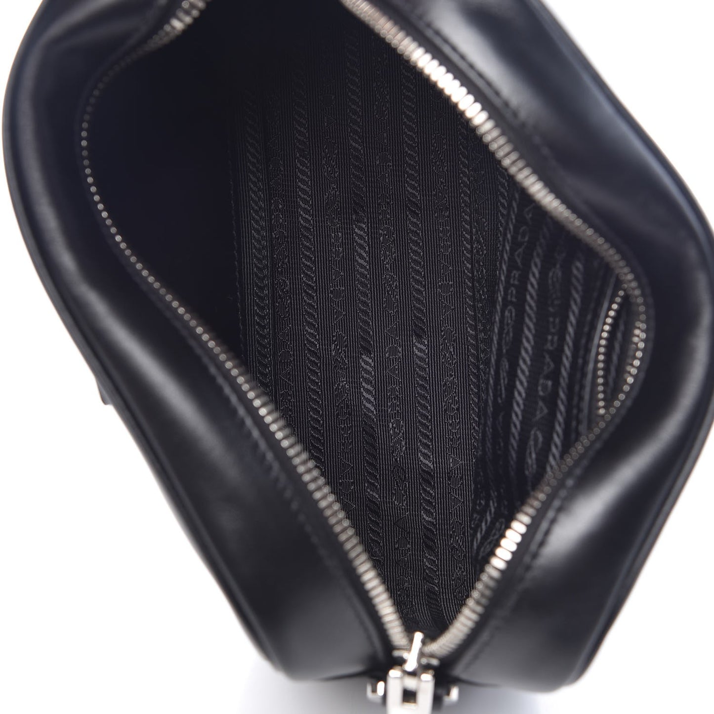 City Calfskin Racing Logo Camera Bag Black Fuxia