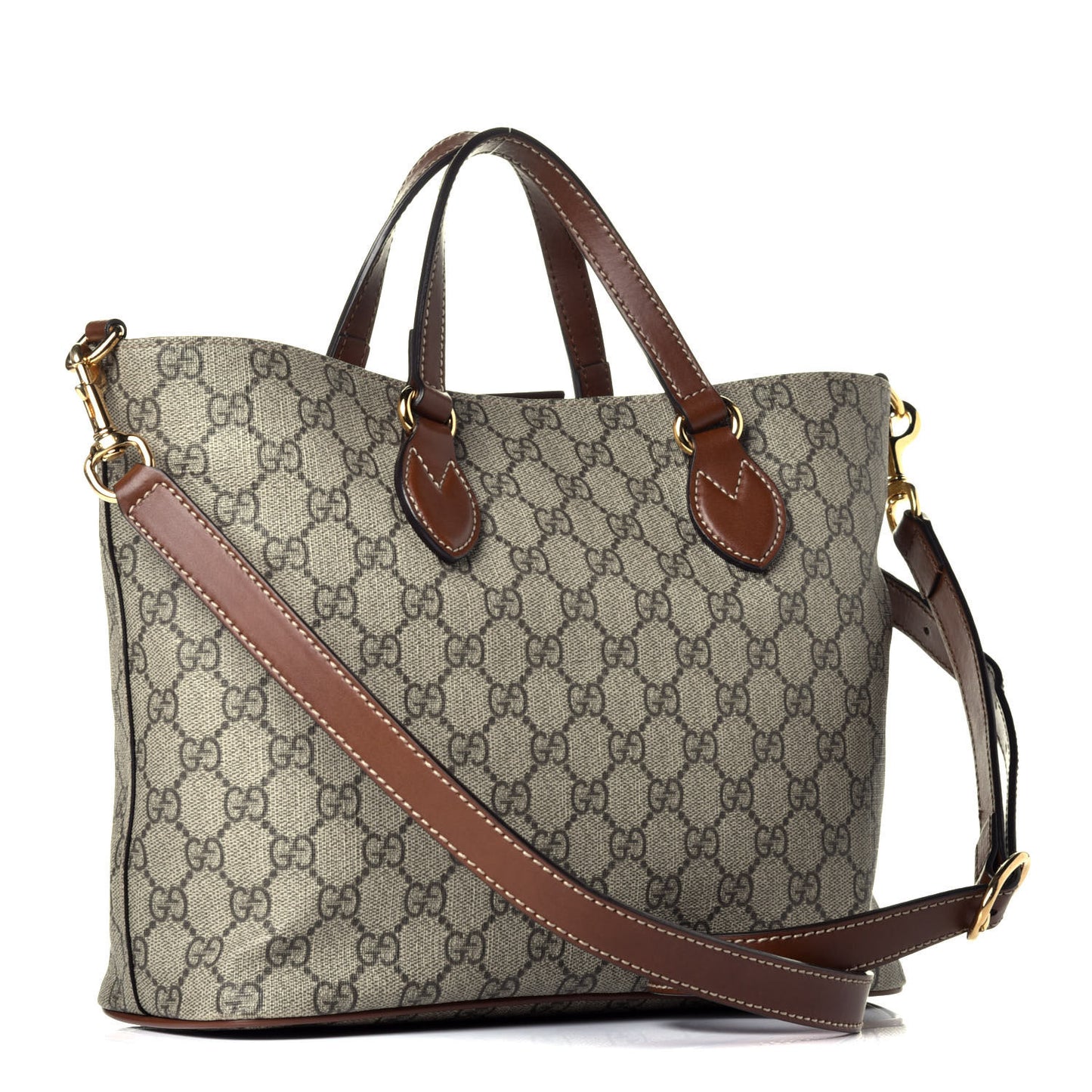 Soft GG Supreme Monogram Small Crossbody Tote Beige Cuir