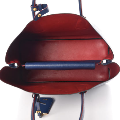 Prada Saffiano Cuir Large Double Bag Bleuette 5 of 13