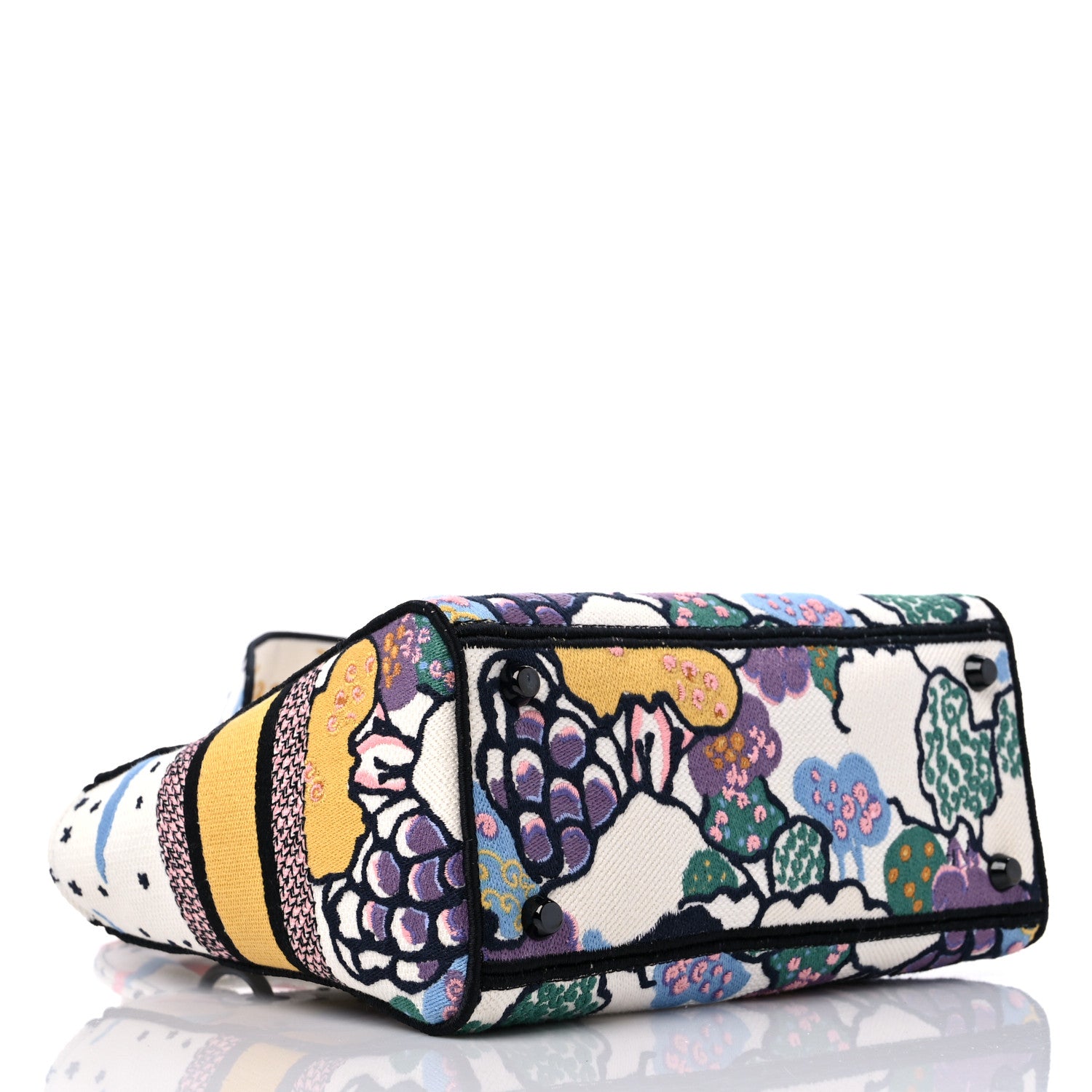 Christian Dior Canvas Embroidered Ciel De Reve Medium Lady D-Lite Latte Multicolor 4 of 8