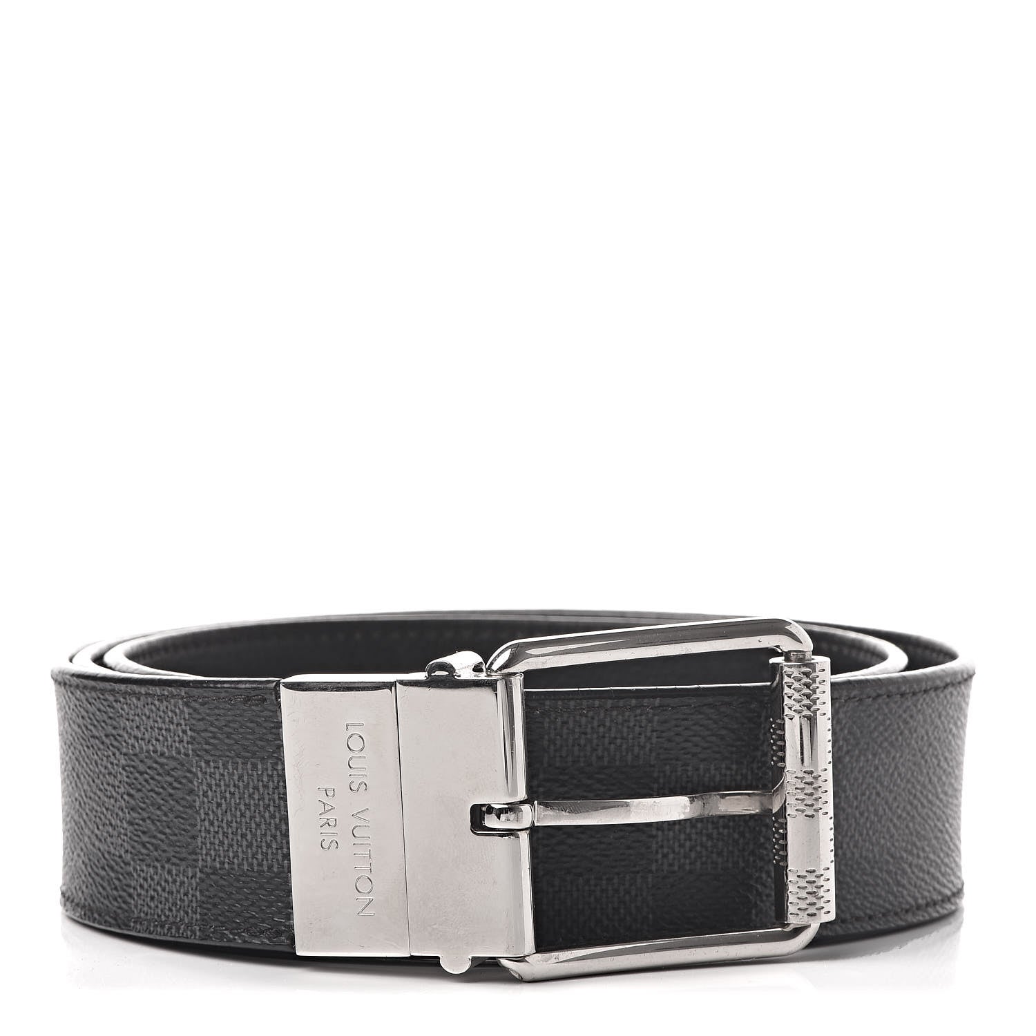 Louis Vuitton Damier Graphite Calfskin Belt 95 38 Black 1 of 5