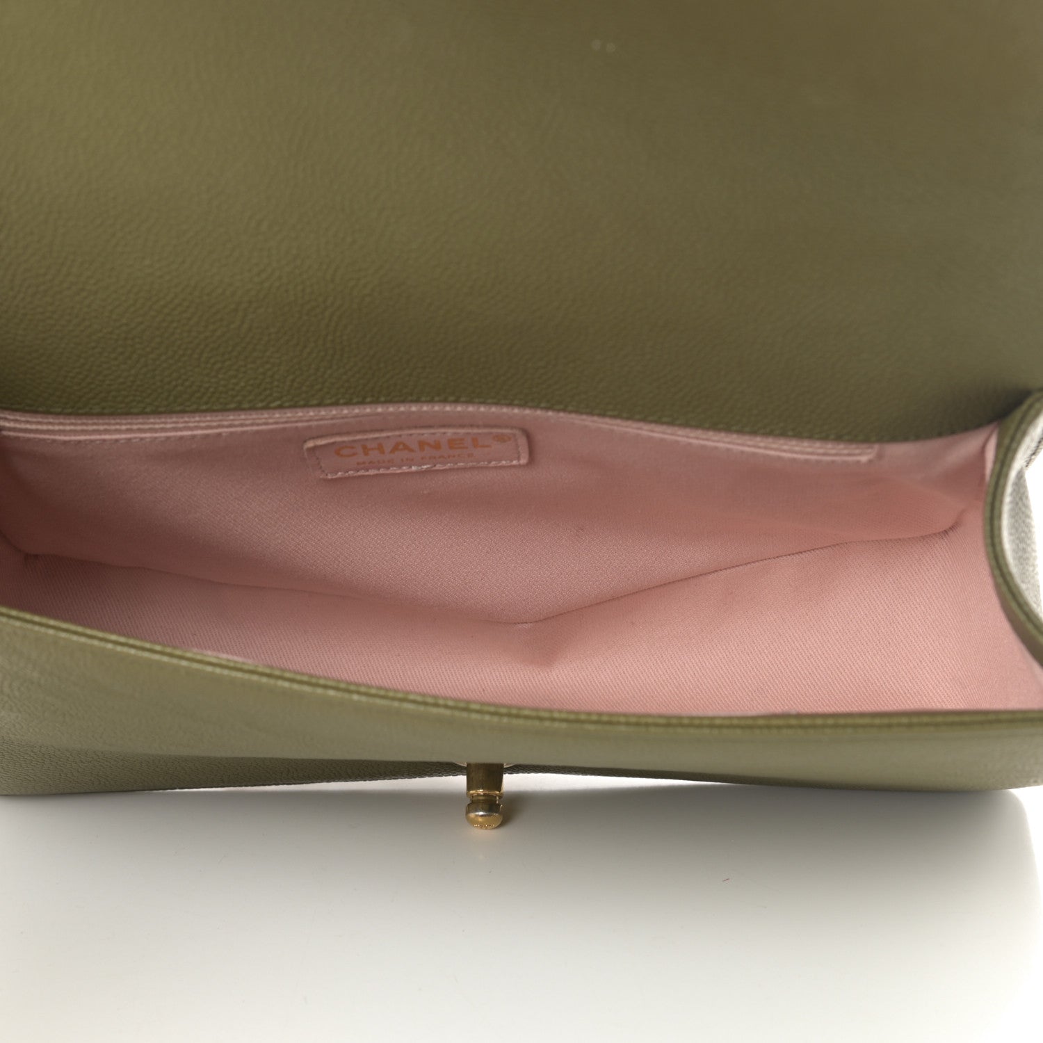 Chanel Caviar Quilted New Medium Boy Flap Khaki 4 of 14