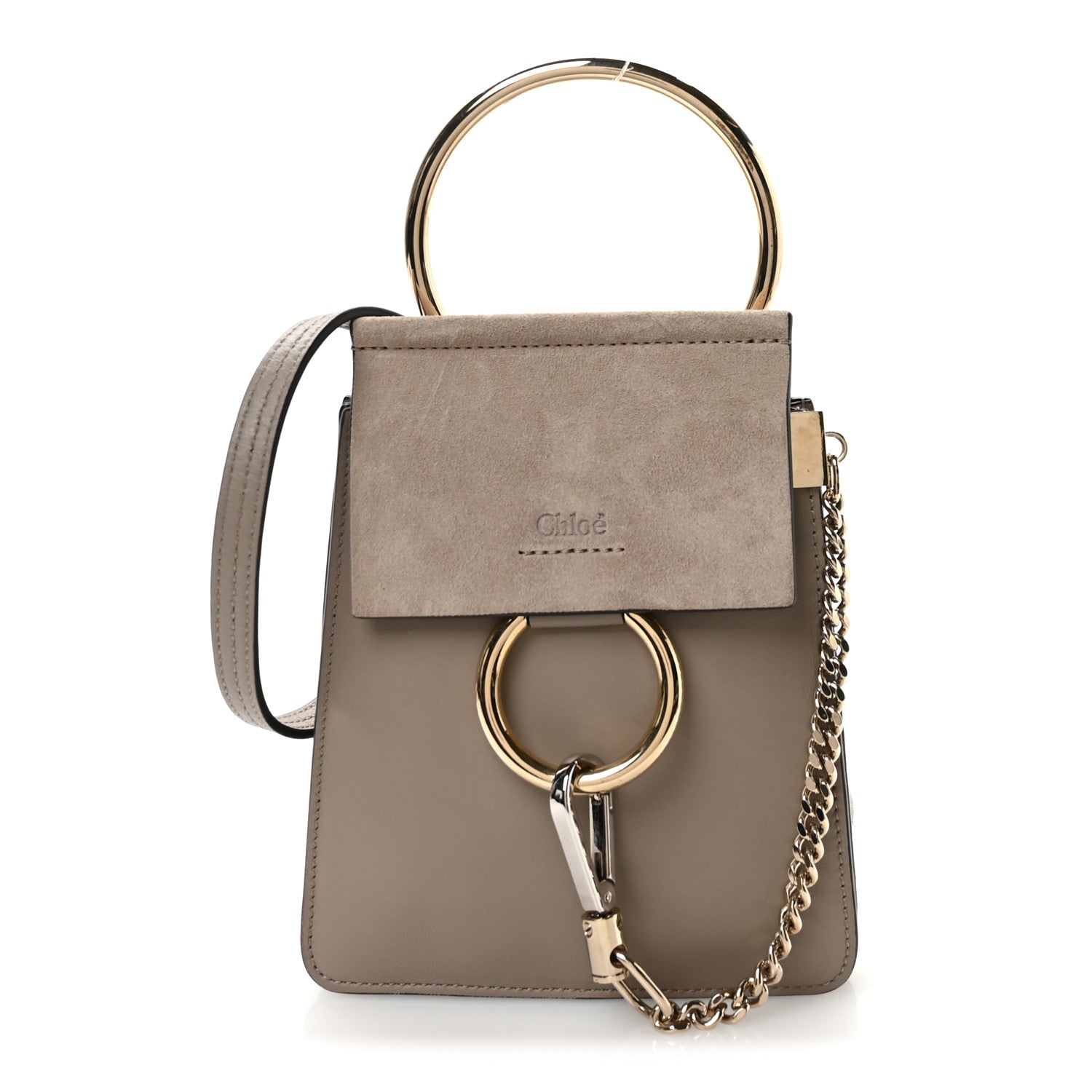 Chloe Suede Calfskin Mini Faye Bracelet Bag Motty Grey 1 of 10