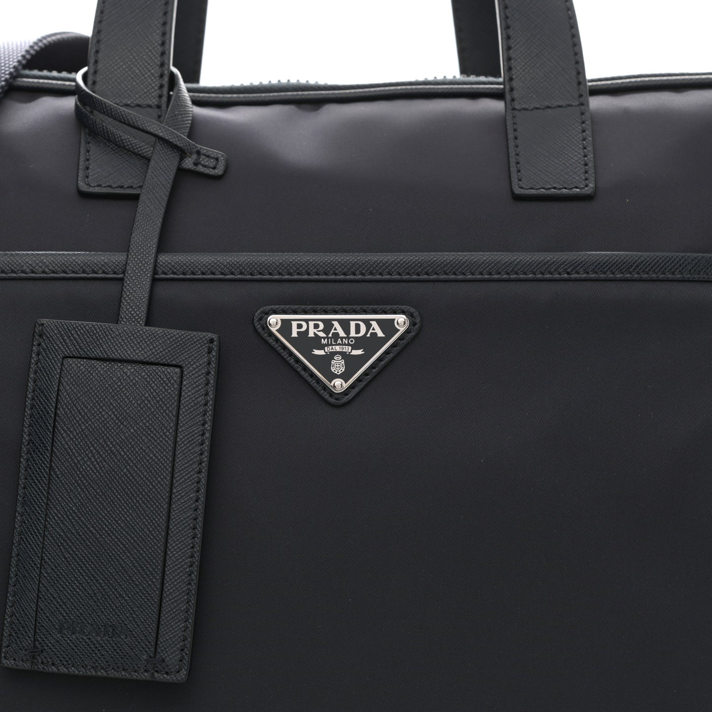 Tessuto Nylon Saffiano Briefcase Navy