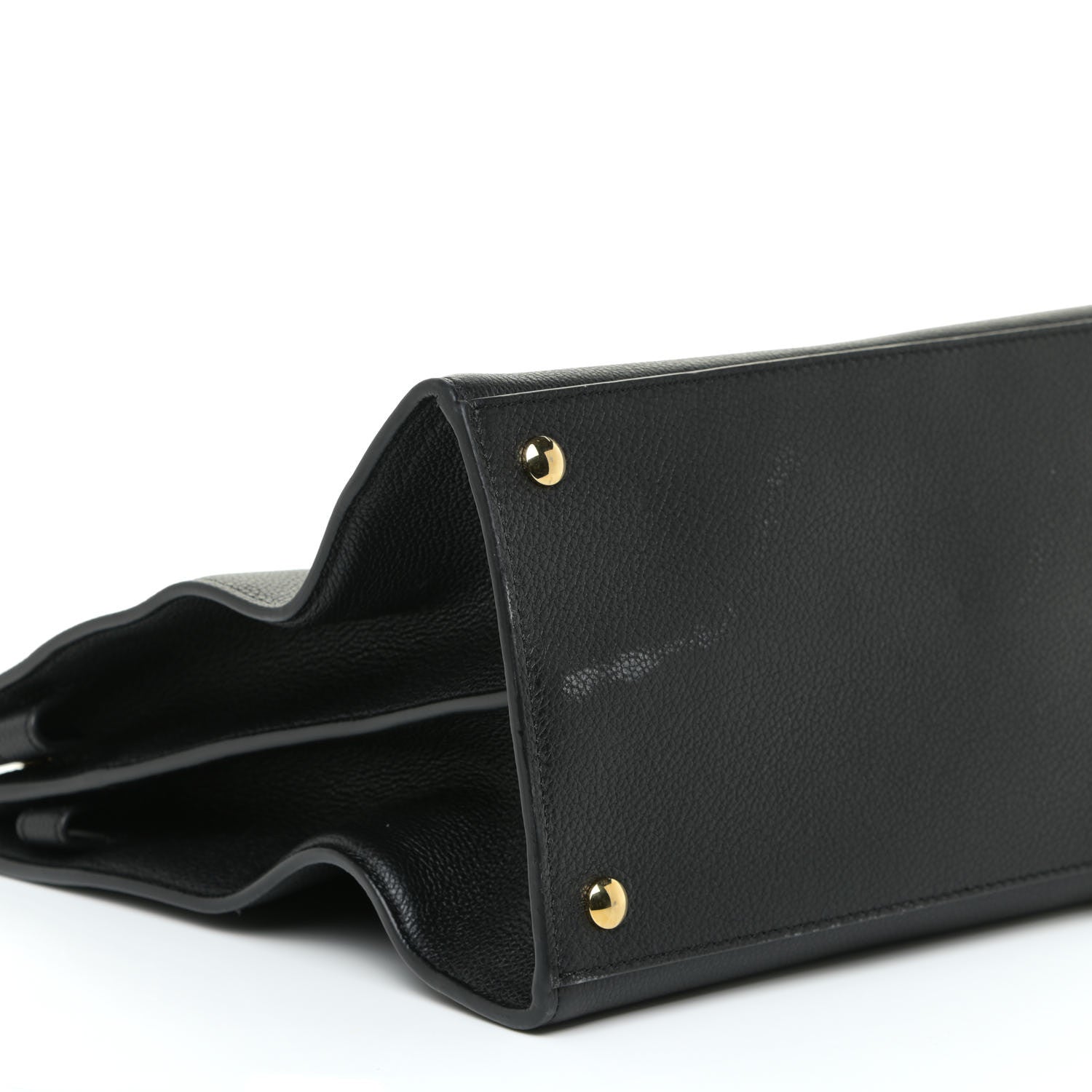 Burberry Grainy Calfskin Large Title Bag Black 5 of 14