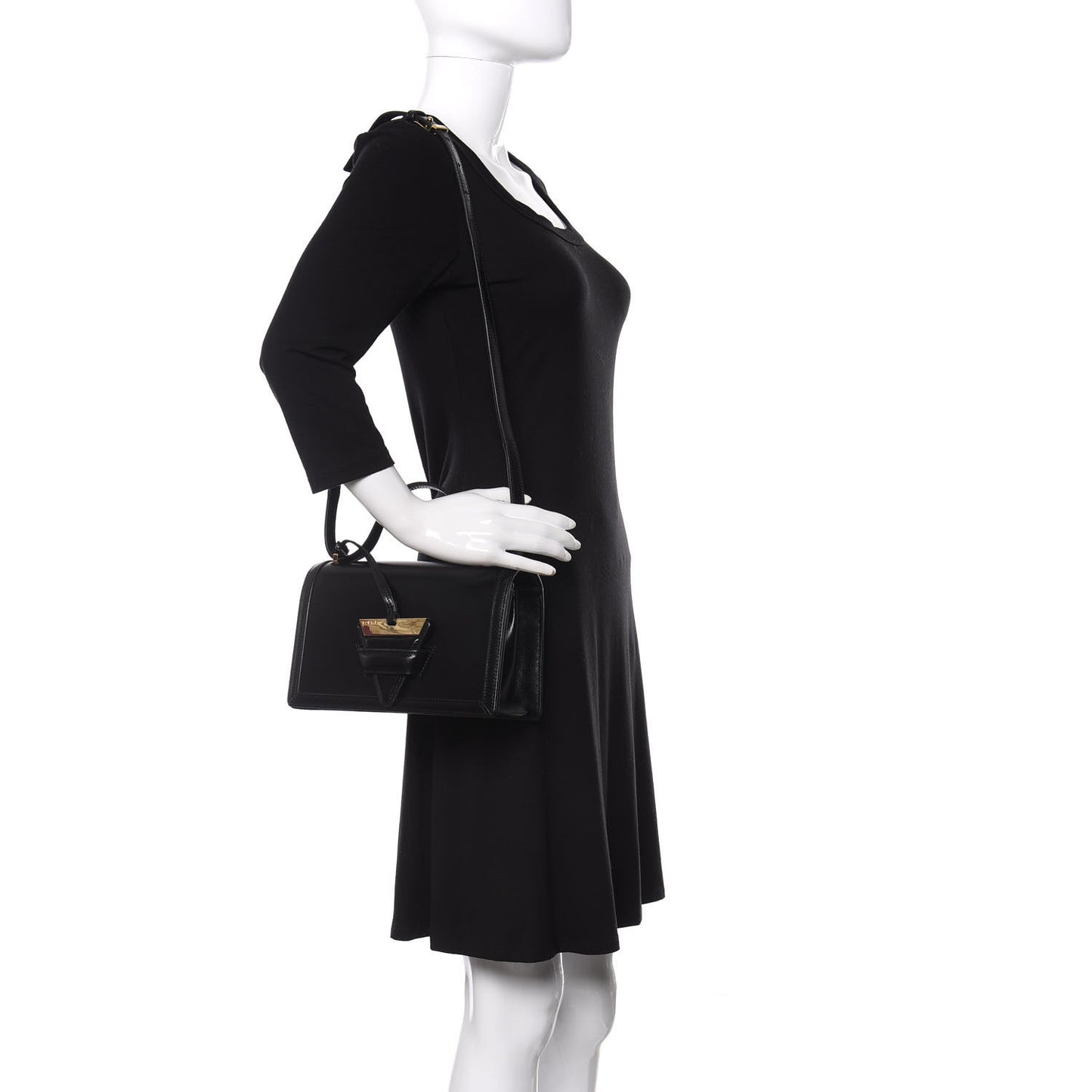 Calfskin Medium Barcelona Shoulder Bag Black