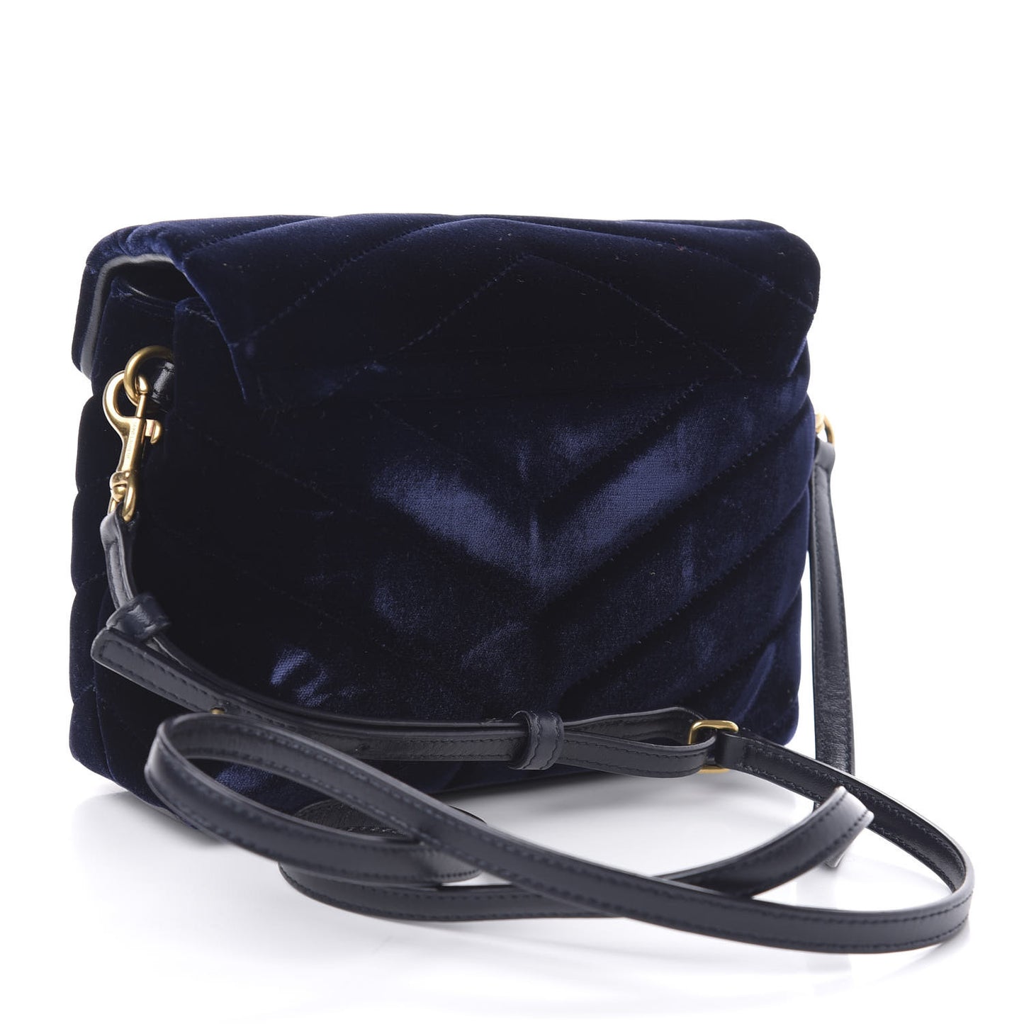 Velvet Y Quilted Monogram Toy Loulou Crossbody Navy