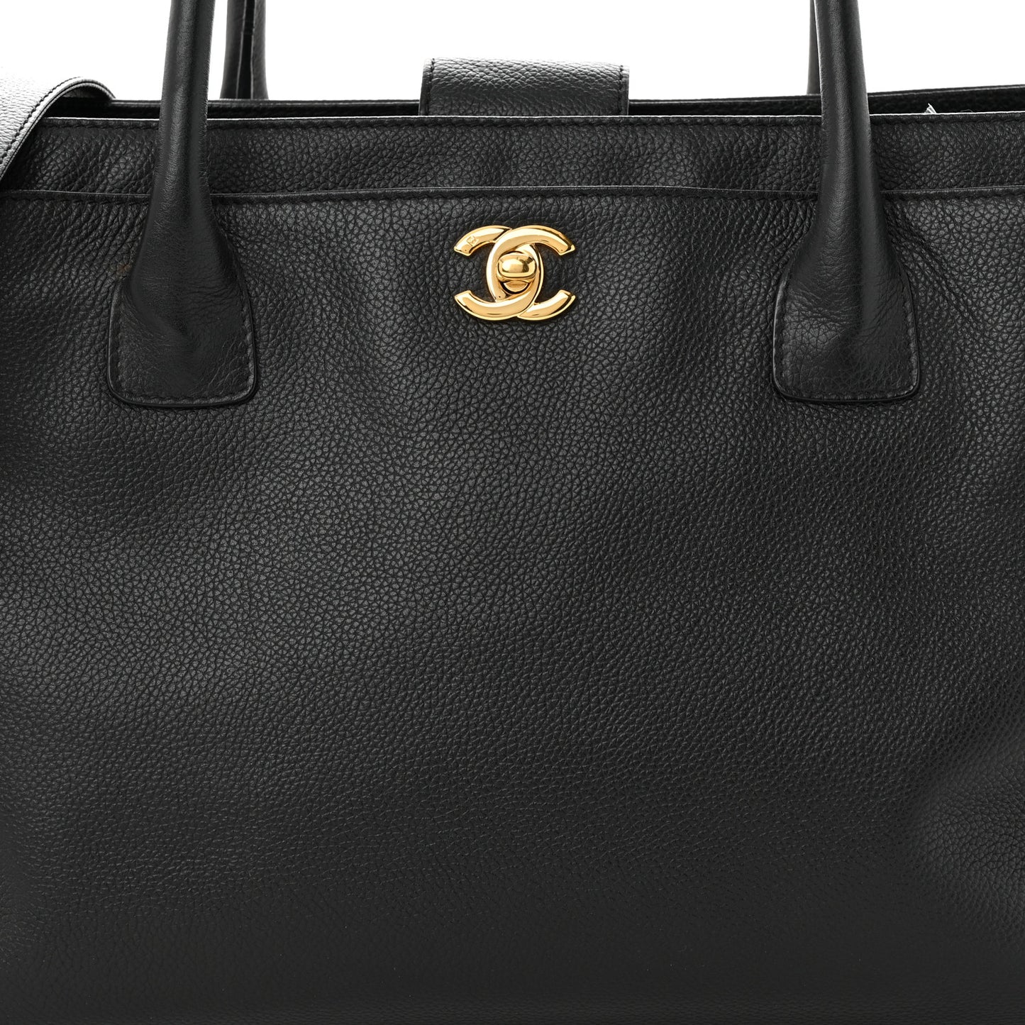Calfskin Cerf Executive Shopper Tote Black