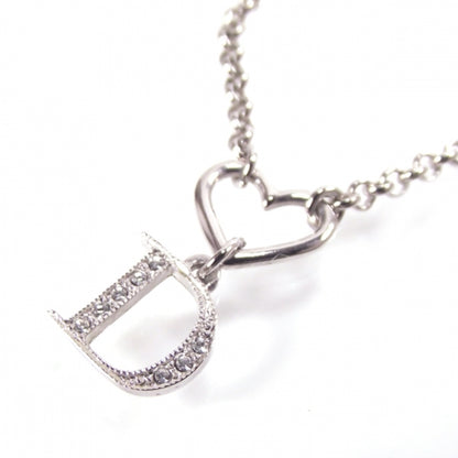 Christian Dior Crystal D Charm Heart Necklace 3 of 4
