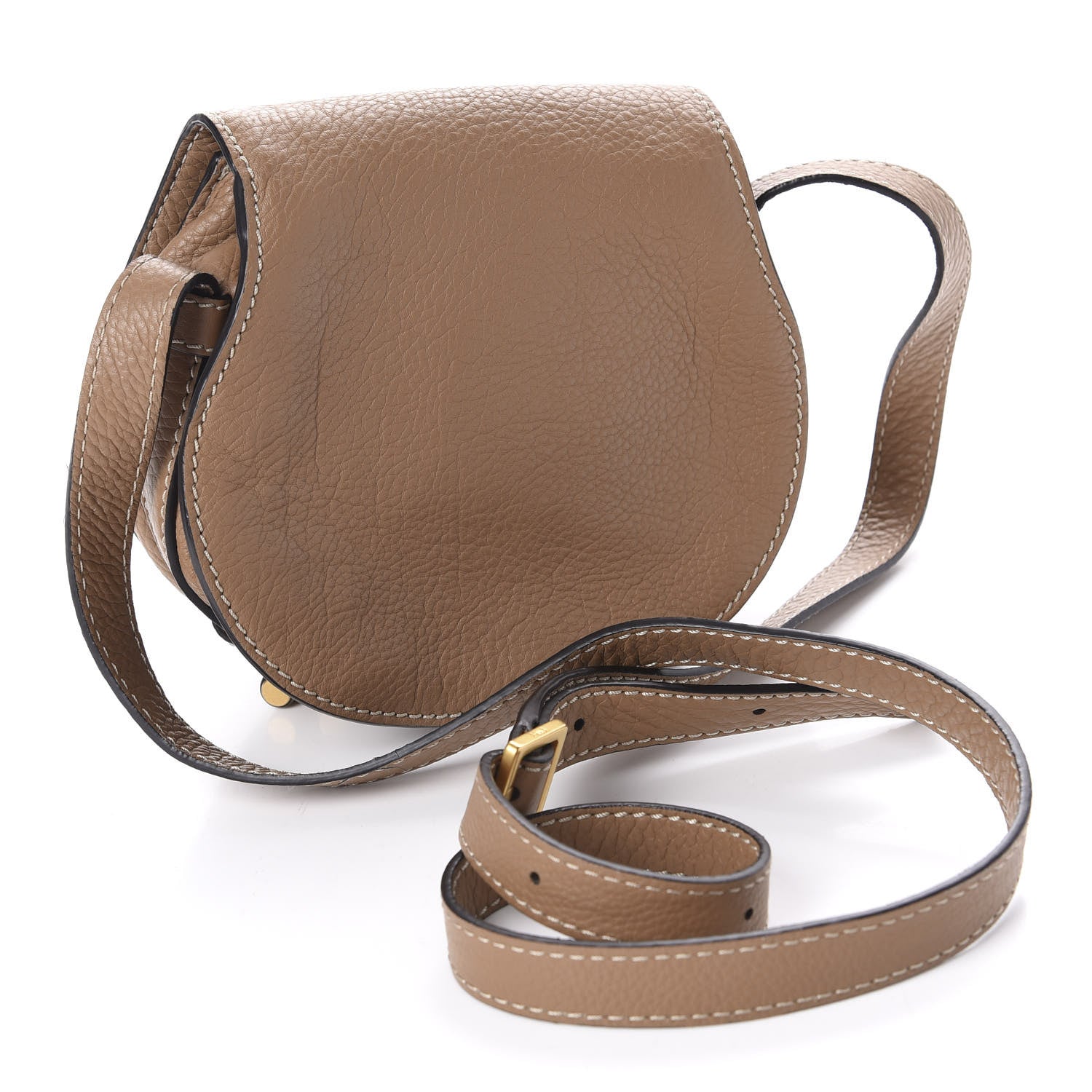 Chloe Calfskin Mini Marcie Round Crossbody Bag Nut 3 of 10