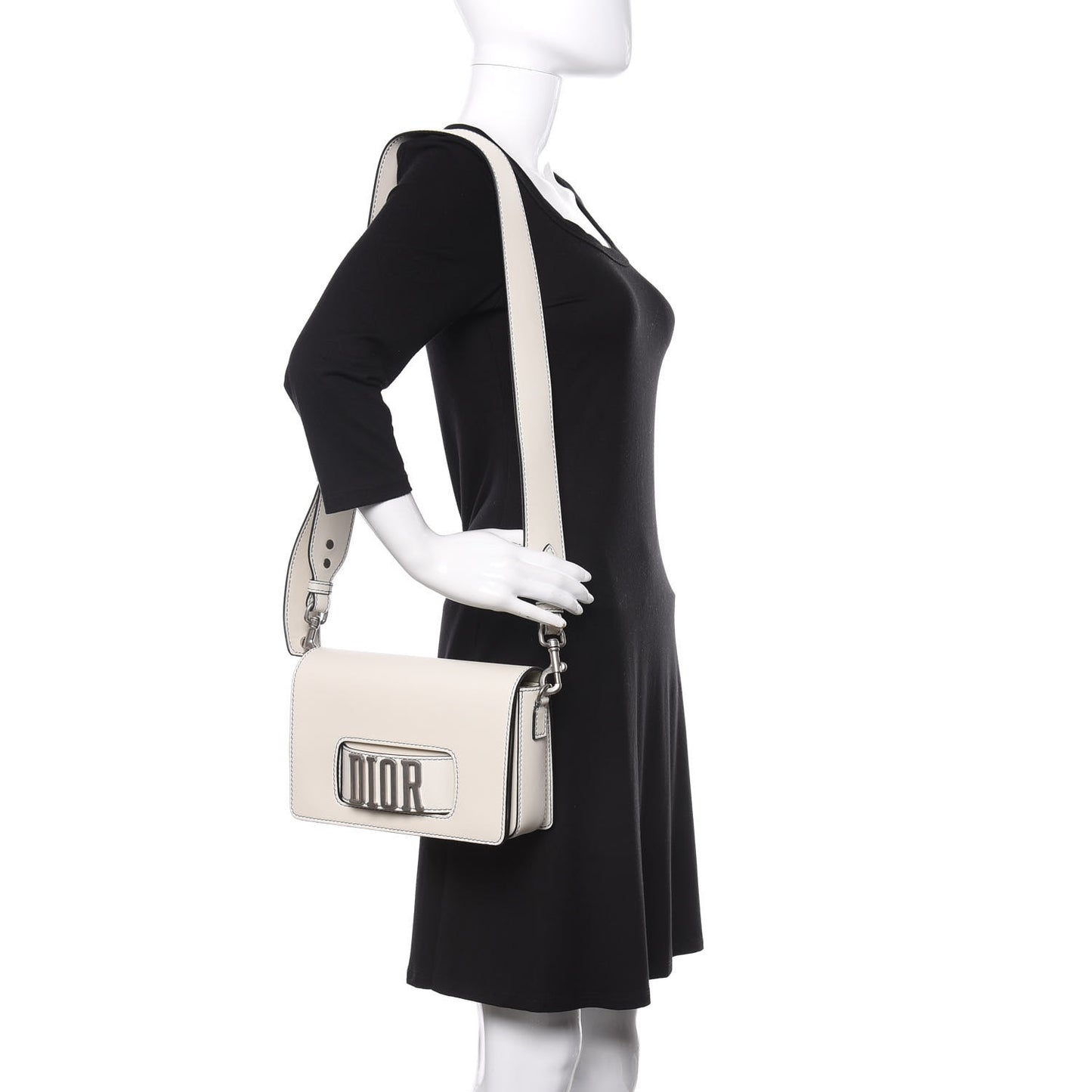 Smooth Calfskin Dio(r)evolution Flap Bag Off White