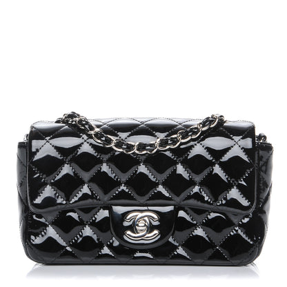Chanel Patent Calfskin Quilted Mini Rectangular Flap Black 1 of 8