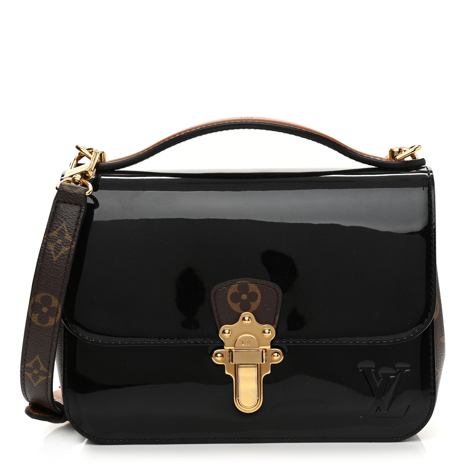 Louis Vuitton Patent Calfskin Monogram Cherrywood BB Black 1 of 10