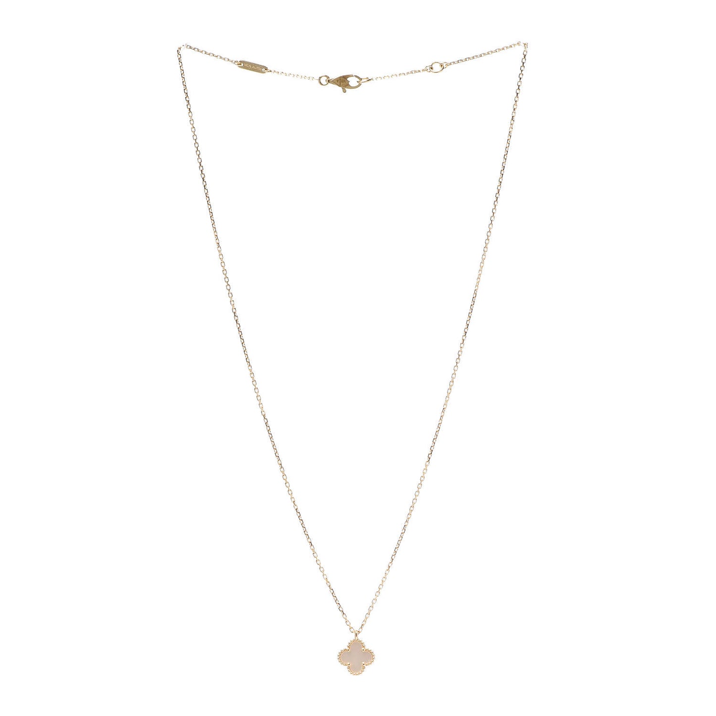 18K Yellow Gold Mother of Pearl Sweet Alhambra Pendant Necklace