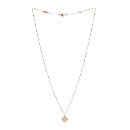 Van Cleef & Arpels 18K Yellow Gold Mother of Pearl Sweet Alhambra Pendant Necklace 3 of 8