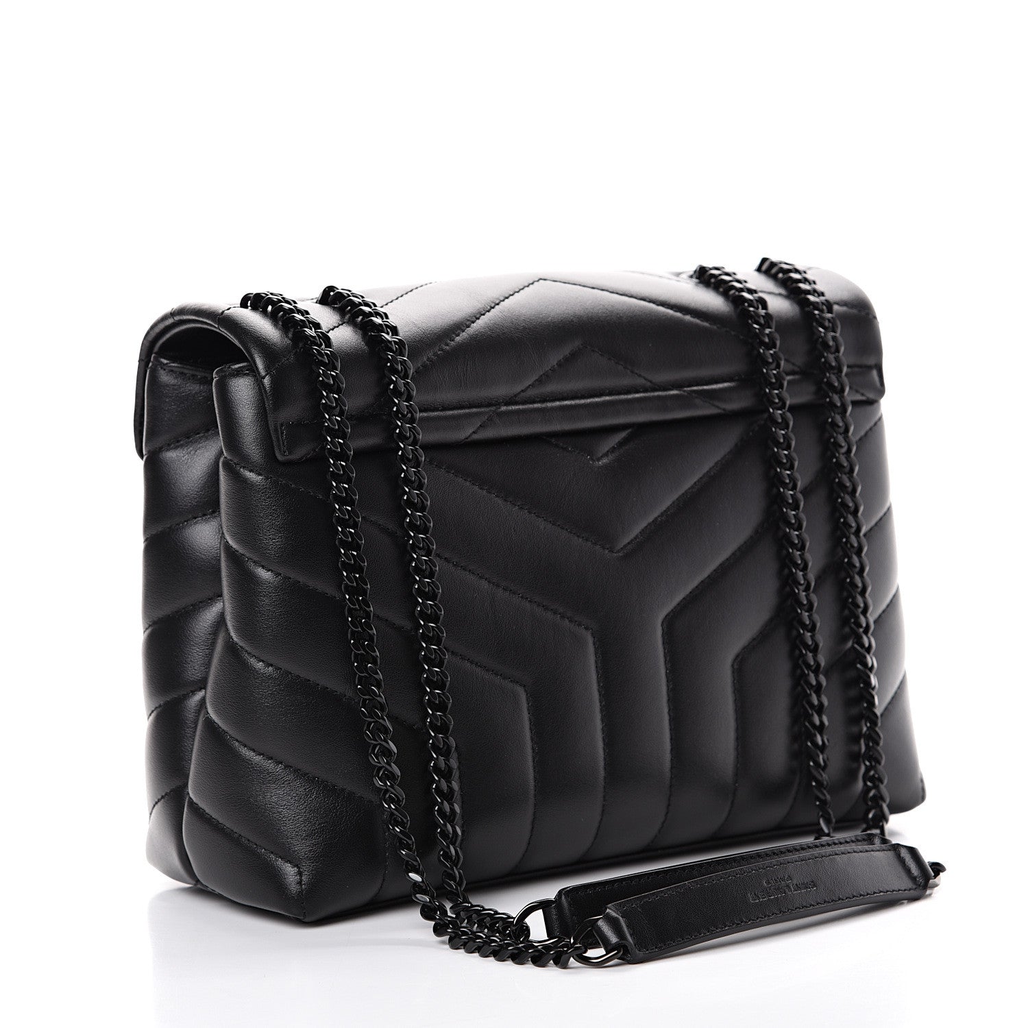 Saint Laurent Calfskin Y Quilted Monogram Small Loulou Chain Satchel Black 2 of 9