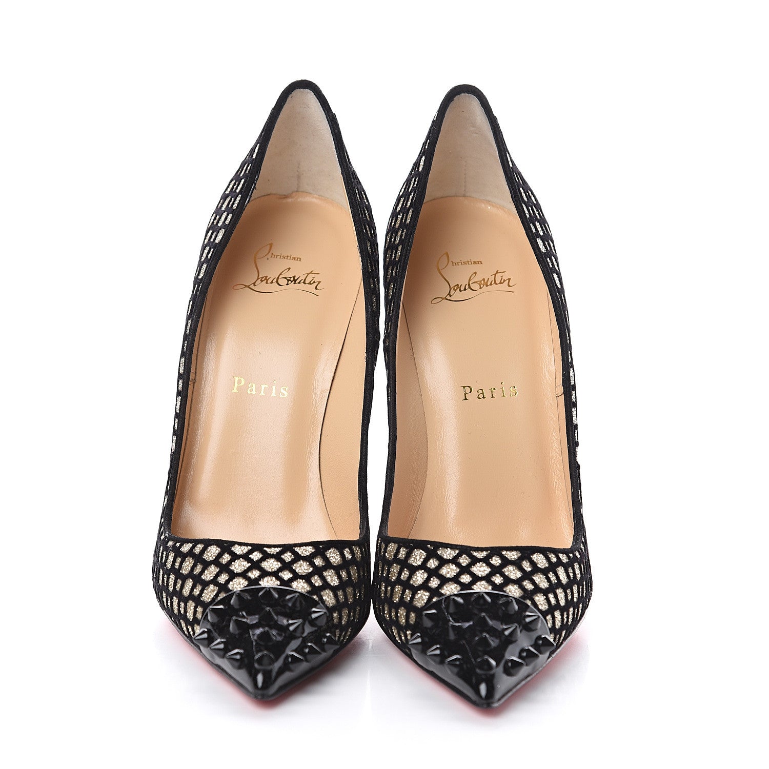 Christian Louboutin Glitter Floque Geo 120 Pumps 38 Platine Black 2 of 7
