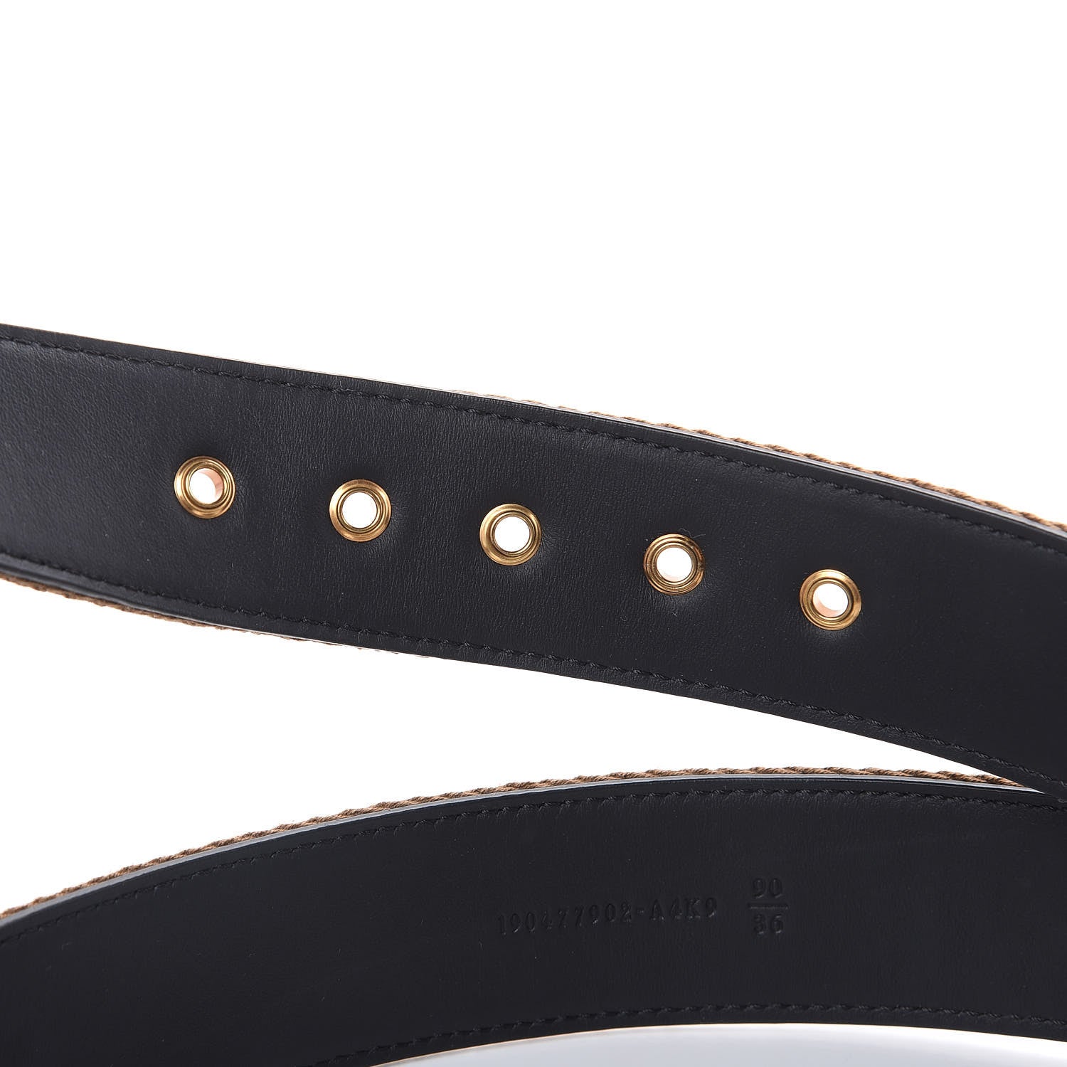 Fendi Ribbon Vitello Century FF 1974 Belt 90 36 Fango Moro 4 of 6