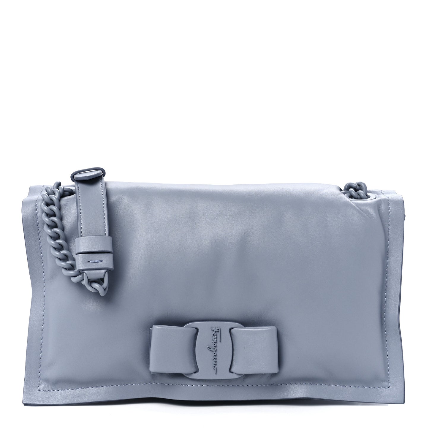 Calfskin Small Viva Bow Shoulder Bag Blue