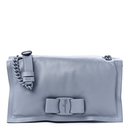 Salvatore Ferragamo Calfskin Small Viva Bow Shoulder Bag Blue 1 of 12