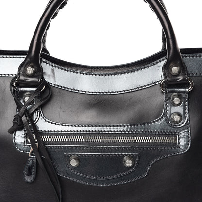 Balenciaga Smooth Calfskin Metallic Patent Giant 12 Silver Hardware City Black Gris 21 of 21