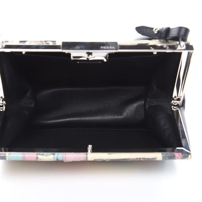 Prada Saffiano Vintage Comics Light Frame Bag Lago Black 5 of 11